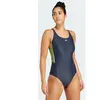 adidas Femme Mid 3-Stripes Swimsuit, Legend Ink/Pulse Lime, 38