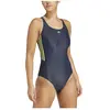 adidas Femme Mid 3-Stripes Swimsuit, Legend Ink/Pulse Lime, 36