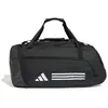 adidas Mixte Essentials 3-Stripes Duffel Bag, Black/White, M
