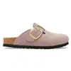 Sandales en cuir nubuck à grosse boucle Birkenstock Boston Violet 43 É...