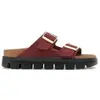 Sandales en cuir suédé à plateforme Birkenstock Arizona Rouge 43 Étroi...