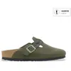 Sandales en cuir suédé tressé Birkenstock Boston Vert 36 Étroit 103059...