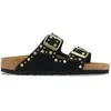 Sandales Birkenstock Arizona Rivet étroites noir pur femme - 36