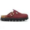 Sandales en cuir suédé épais Birkenstock Boston Rouge 42 Étroit 103040...