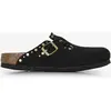 Sabots Birkenstock Boston Rivet Suede étroit noir femme - 37