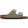 Birkenstock - Arizona LEVE - Sandales Faded Khaki / Dark Brown - 43 - ...