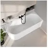 evineo ineo3 Baignoire d’angle avec trop-plein à fente, L : 180 l : 75 H : 60 cm, angle droit de la pièce, BE4084WM,