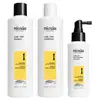 Nioxin Système 1   Kit - Traitement pour cheveux naturels légèrement clairsemés 3 unités