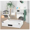 ML-Design Socle pour Machine à Laver avec Tiroir Coulissant, Acier, Bl...