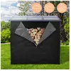 Ml-design - Housse d'Étagère à Bois de Cheminée, 240L x 165H cm, Noir,...