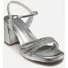 Tamaris Femme Damen 1-28355-44 Sandale à Talon, Silver Glam, 36 EU