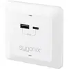 SY-5251910 Prise de charge usb protection anti-surtension, avec usb-c®, avec sortie de charge usb blanc - Sygonix