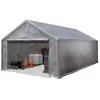 INTENT24 TOOLPORT Tente de Stockage 4x8 m Hangar de Stockage Abri Tente de Garage Bâche PE 350 N étanche à l'eau en Gris