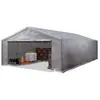 INTENT24 TOOLPORT Tente de Stockage 5x10 m Hangar de Stockage Abri Tente de Garage Bâche PE 350 N étanche à l'eau en Gris