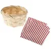 Panier miniature en bambou avec couverture de pique-nique pour le mond...