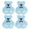 Cartes de 4 boutons nounours 16 x 18 mm -(...) - Bleu
