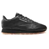 Reebok Femme Classic Leather Sneaker, CBLACK/PUGRY2/FTWWHT, 39 EU