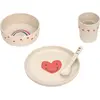 Lässig Coffret repas Happy Rascals Coeur lavande (4 pièces)