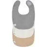 Lässig Lot de 3 bavoirs naissance gris foncé-gris clair-nature mélange