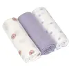 Lot de 3 langes doux Tiny Team lilas (80 x 80 cm)