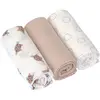 Lot de 3 langes mousseline GOTS Tiny Team Chat (60x60 cm)
