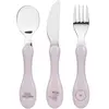 Lot De 3 Couverts Tiny Team, Chat Rose