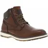 Bottines Homme - Marque - Talon Plat - Cognac - Marron - Synthétique