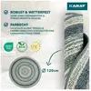 KARAT Tapis d'extérieur Pour terrasse et balcon Zoe Bleu Rond de 120 cm de Diamètre