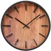 Wadiga Horloge murale noire et bois 30x30x4cm