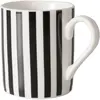 Wadiga Tasse à café en céramique rayures noires et blanches 8.5x5.8x6cm