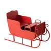 Traineau de noël décoratif en métal laqué rouge mate 105cm