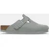 Sabots Birkenstock Boston Suede Leather Narrow bleu marron - 40