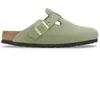 Sabots femme Birkenstock Boston Soft Footbed Suede Leather Vert 40 102...