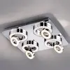 Leuchten Direkt JUST LIGHT. Plafonnier LED carré Tim avec huit anneaux