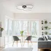 Leuchten Direkt JUST LIGHT. Plafonnier LED Ivanka, trois anneaux, noir