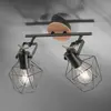 Leuchten Direkt JUST LIGHT. Plafonnier Jaro réglable noir/bois à 2 lampes