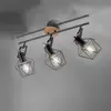 Leuchten Direkt JUST LIGHT. Plafonnier Jaro réglable noir/bois à 3 lampes