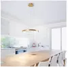 JUST LIGHT. Suspension LED Circle, dorée, Ø 39 cm