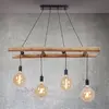 JUST LIGHT. Suspension Edgar en bois, à 4 lampes