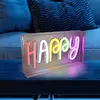 JUST LIGHT. Lampe de table LED Neon Happy, USB