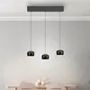 JUST LIGHT. Suspension LED Ballini, noir, 3 lampes, Switchmo
