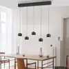 JUST LIGHT. Suspension LED Ballini, noir, 5 lampes, Switchmo