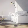 JUST LIGHT. Lampe sur pied Loki, noir, fer, verre