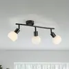 JUST LIGHT. Plafonnier Loki, 3 lampes, long, noir, fer