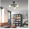 JUST LIGHT. Plafonnier Loki, 3 lampes, rond, noir, fer