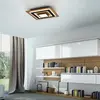 JUST LIGHT. Plafonnier LED Tola, angulaire, à 2 lampes, bois, 3000 K
