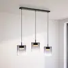 JUST LIGHT. GmbH JUST LIGHT. Suspension LED Elio, verre fumé, à 3 lamp...