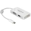 Delock - Adaptateur vidéo externe - USB-C - DVI, HDMI, VGA - blanc
