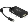 Delock - Adaptateur vidéo externe - USB-C - DVI, HDMI, VGA - noir