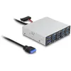 DeLock Hub USB 3.0 (10 ports USB-A) en façade dans baie 3.5''